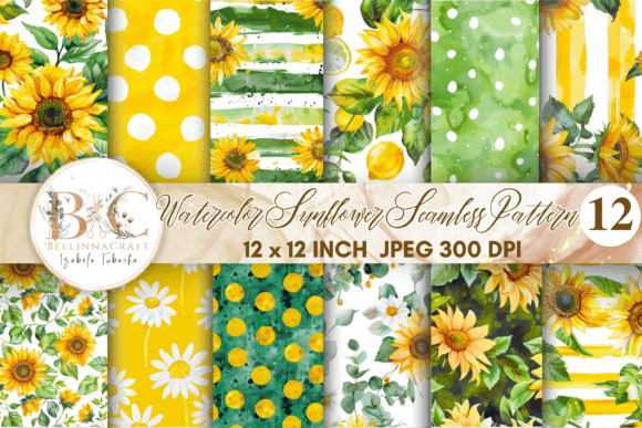 Brighten Your Projects with Watercolor Sunflower Seamless Pattern