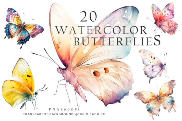 Bring Designs to Life with Watercolor Butterflies Clipart