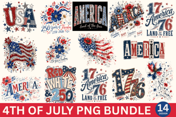 Celebrate 250 Years: Retro USA PNG Bundle for Makers