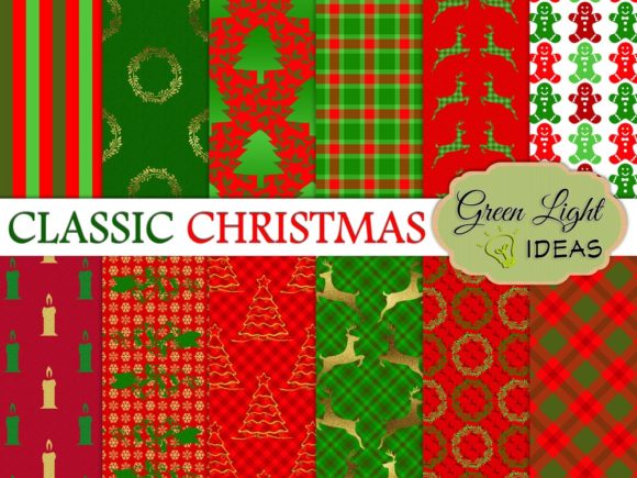 Classic Christmas Scrapbook Backgrounds: Festive Design Assets