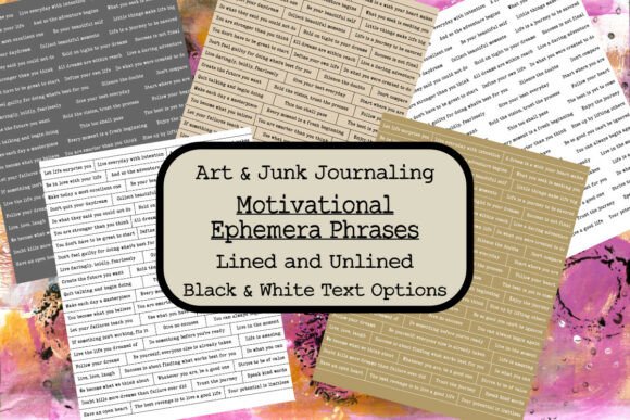 Elevate Your Art with Junk Journal Ephemera Phrases Words Text