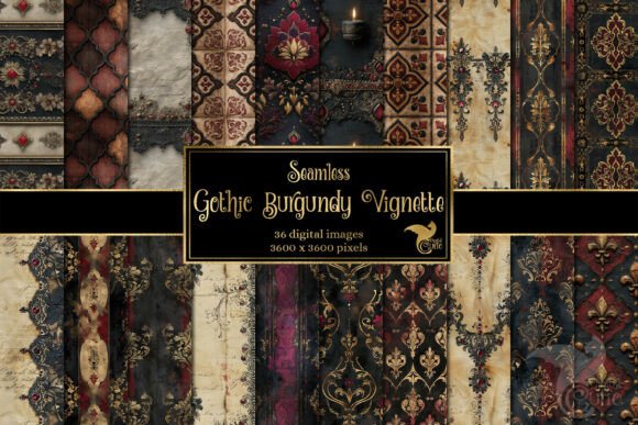 Embracing the Dark Elegance of Gothic Burgundy Vignettes