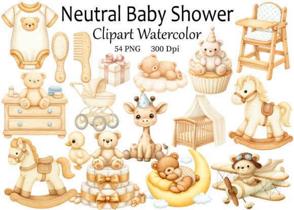 Exploring the Gentle Charm of Neutral Baby Shower Clipart Watercolor