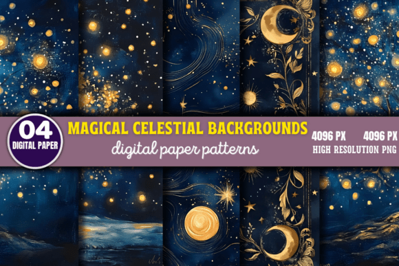 Magical Celestial Backgrounds 1: A Mini Bundle for Dreamy Designs