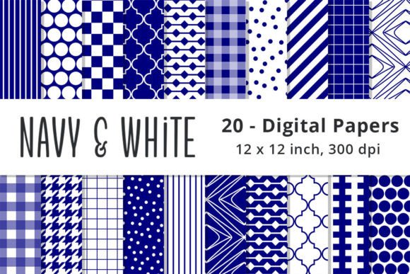 Navy Blue and White Digital Backgrounds for Crisp Design