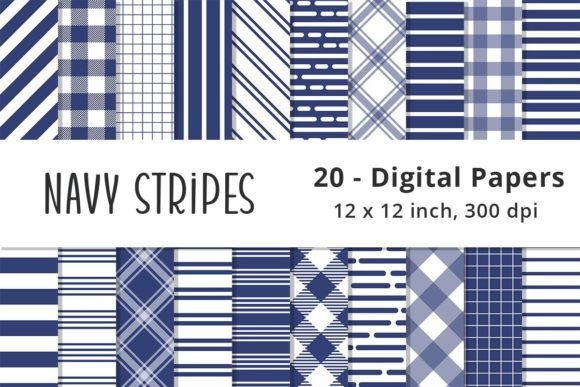 Navy Blue Stripes: A Pattern Pack for Every Creator