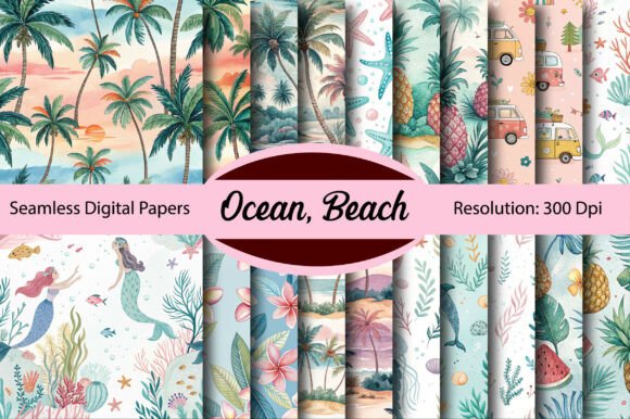 Ocean, Beach Seamless Digital Paper: Your Design Escape
