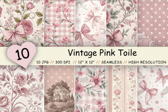 Styling Your Projects with Vintage Pink Toile Digital Paper