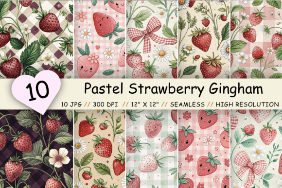 Sweet Summer Style: Using Pastel Strawberry Gingham Digital Paper