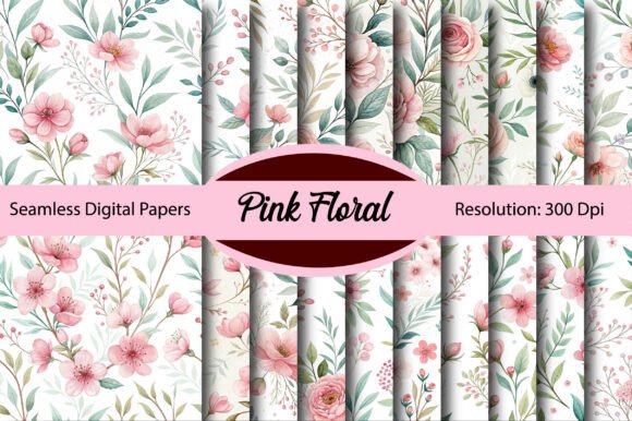 The Allure of Pink Watercolor Floral Digital Paper