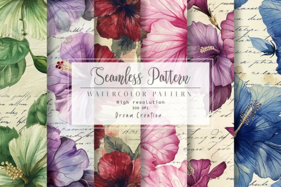 Timeless Botanicals: Working with Vintage Hibiscus Flower Digital Paper