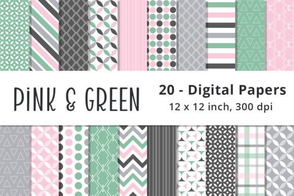 Transforming Projects with Pink and Green Digital Paper Backgrounds
