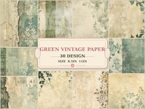 Vintage Green Grunge Digital Paper: A Designer's Textured Toolkit