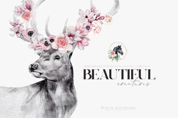 Watercolor Animal Portraits and Flowers: A Complete Creative Collection